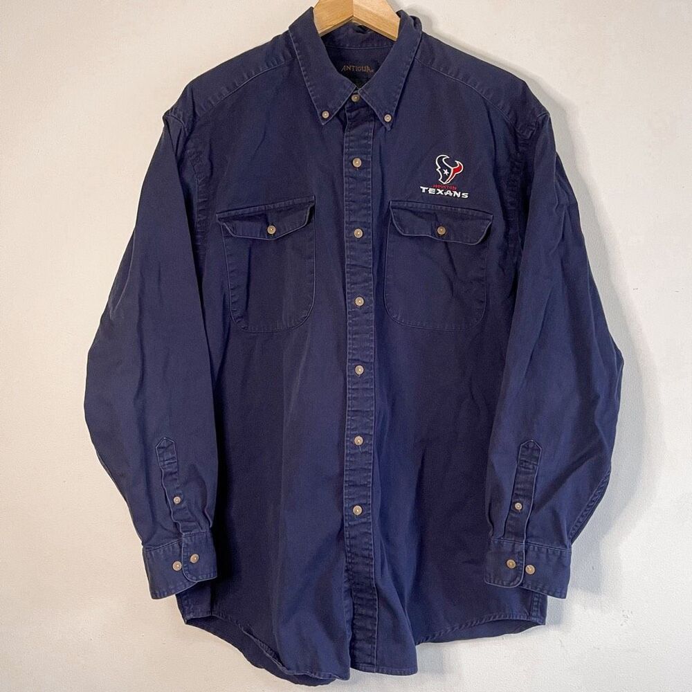 NFL Texans Embroidered Men’s Button Down Top Size L